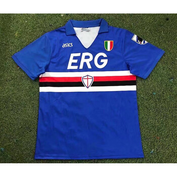 91-92桑普多利亚复古球衣ampdoria曼奇尼 米哈伊列琴科足球服 单上衣