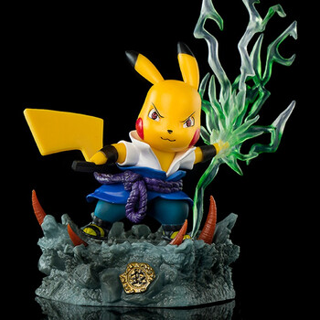 变装皮卡丘cos火影忍者人物手办模型雕像车摆件 gk场景佐助皮卡丘14cm