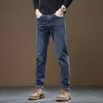 斐帝森牛仔裤男秋季裤子男士休闲裤男直筒裤微弹修身厚款弹力男生长