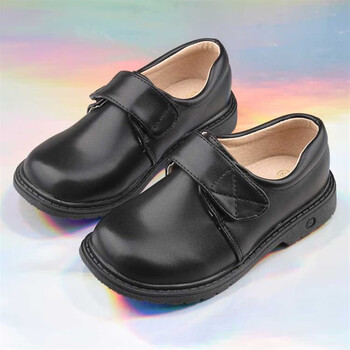 儿童黑皮鞋男童男童黑色皮鞋春秋款中大童英伦西装礼服鞋儿童学生合唱