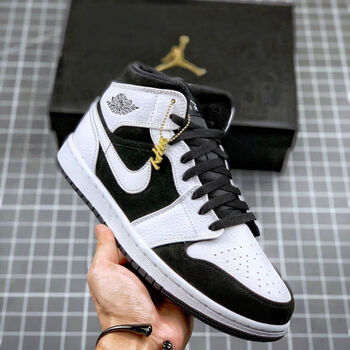 ivaj鞋子男士夏季新款aj1高帮乔1黑白熊猫高颜值耐磨运动鞋男女同款鞋