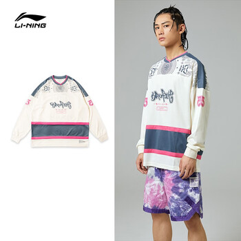 李宁lining中国李宁反伍badfive惟楚有材男秋新款宽松针织卫衣套头衫