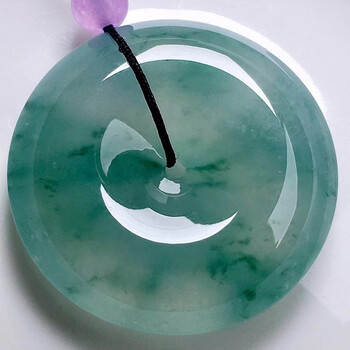 发源地冰飘花平安扣吊坠缅甸a货翡翠玉石珠宝首饰送女友送生日礼物