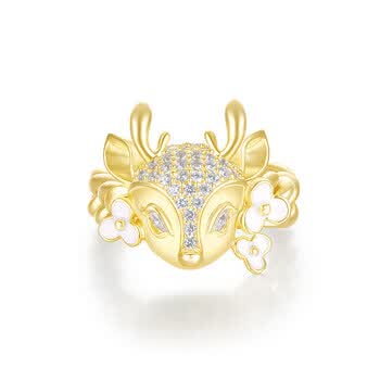 周大生同款子品牌设界纯银鹿头戒指女时尚个性小众设计2022年新款潮13