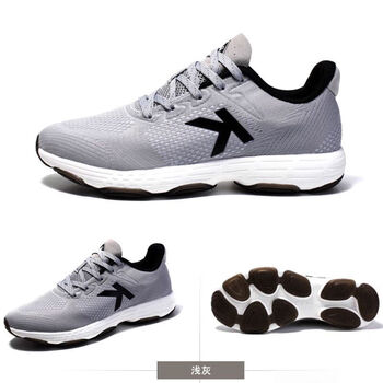 卡尔美kelme运动鞋女夏季情侣鞋透气学生跑步鞋男轻便旅游休闲鞋浅灰