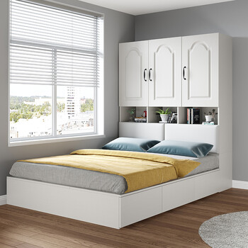 同价1111宜森缘现代简约榻榻米床衣柜一体小户型卧室踏踏米多功能储物