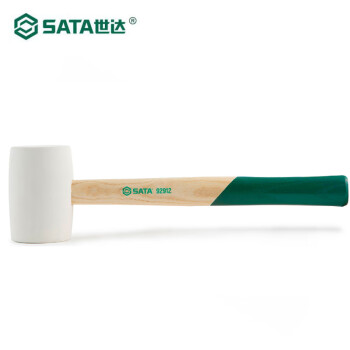 世达（SATA）木柄白胶锤1磅 92912-橡胶皮锤贴瓷砖地板皮锤装修软锤