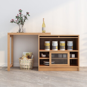 【闪电发货】餐边柜吧台一体可伸缩 餐边柜折叠餐桌吧台一体组合可