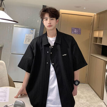 服饰内衣>男装>衬衫>维莘>维莘男士短袖衬衫2024新款夏季冰丝薄款