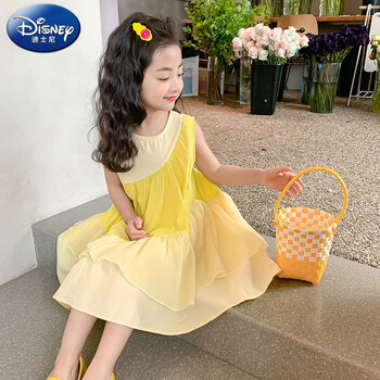 迪士尼disney女童夏季连衣裙2024新款网红儿童夏款大童子女孩夏装洋气