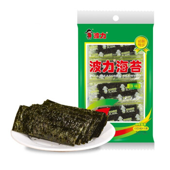 波力海苔休闲零食即食紫菜脆片非油炸原味儿童海苔112克