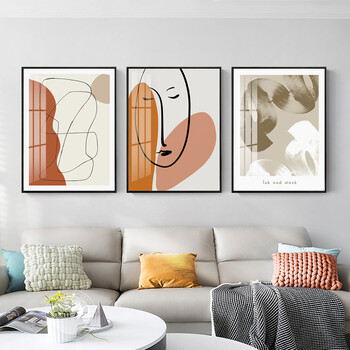 现代简约轻奢客厅装饰画免打孔亭榭系列室内北欧风格三联组合壁画沙发