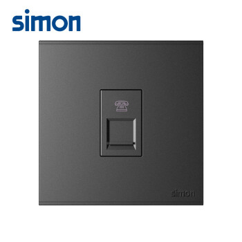 西蒙(SIMON) 开关插座 电话插座面板 86型暗装墙壁插座 E6系列一位电话插座 荧光灰色 725214-61