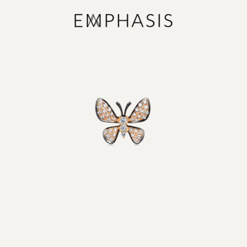 EMPHASIS艾斐诗Symphony「颂」18K金蝴蝶钻石耳钉单只90696E预售预订