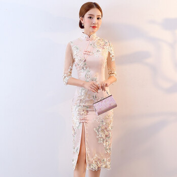 636665高档品牌zgmr蕾丝旗袍中国风夏季中长款2022年新款女少女