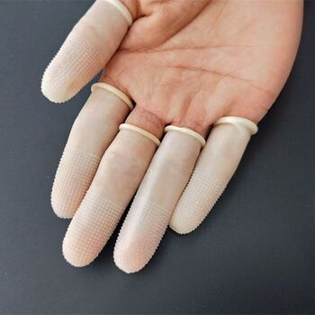 阙时翊 橙色麻点橡胶防滑手指套耐磨加厚乳胶防护点钞教师分翻页点钞