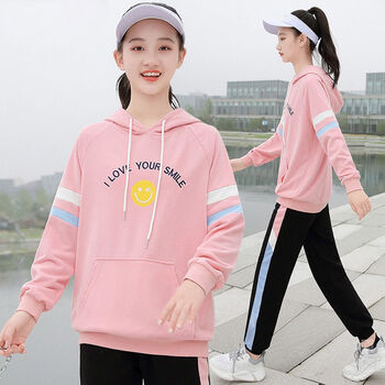 361度同款初中生运动套装秋季初中女学生春秋装卫衣套装新款少女韩版