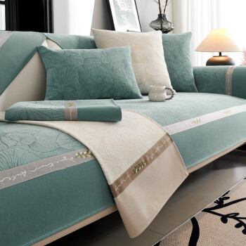 索菲娜 四季沙发垫轻奢时尚沙发坐垫巾防滑垫子支持定做 y菱语-绿色 宽70*长70cm一片