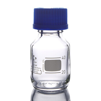 德国进口duran杜兰schott肖特瓶螺口蓝盖瓶透明透明丝口蓝盖试剂 50ml