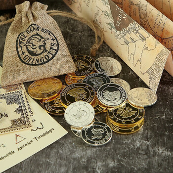 哈利波特周边巫师金币harrypotter金加隆金币礼物古灵阁金币3枚不配