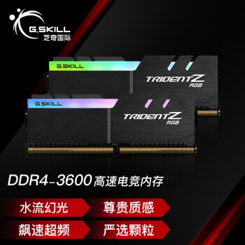 芝奇（G.SKILL）16GB(8G×2)套装 DDR4 3600频率 台式机内存条-幻光戟RGB灯条