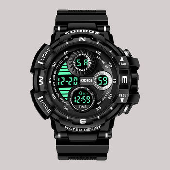 学生男孩儿童潮流青少年防水夜光运动男士 695 黑色 送电池 nike手绳