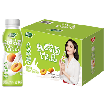 银鹭乳酸菌原味300ml15罐整箱学生早餐草莓酸奶饮料黄桃牛奶黄桃味