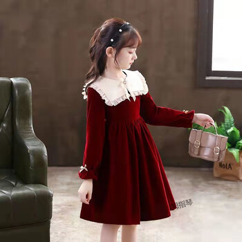 苏衿春儿童连衣裙女童薄款衣服学生洋气公主裙女孩拼接岁复古裙子学院