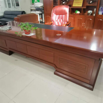 哈堡办公家具烤漆老板桌总裁桌哈堡经理主管办公桌椅实木皮简约现代 1.6*0.8米