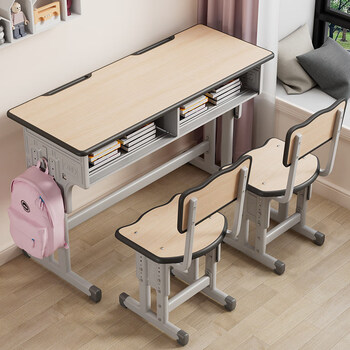 益威儿童学习桌子小学生桌家用写字桌椅双人男孩女孩作业课桌椅套装