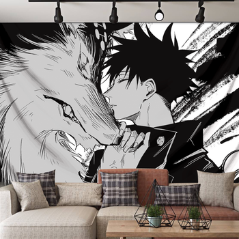 咒术回战墙上挂布 网红ins动漫五条悟虎杖悠仁挂布卧室装饰直播背景布