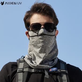 missionuv冰丝防晒面罩全脸防晒口罩男款骑行开车登山防紫外线遮阳