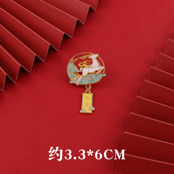 锦鲤好运仙鹤小猫胸针高考潮个性日系可爱徽章逢考必过配饰女小鹿平安