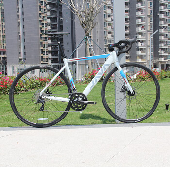 自行车铝合金破风碟刹18变速赛车弯把成人男式女士单车ronda 白(标准