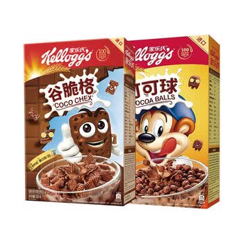 谷脆格巧克力可可味泡奶即食谷物早餐韩国进口 谷脆格300g 可可球330g