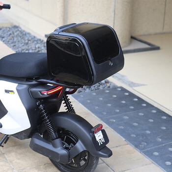 适九9号电动车mmax90尾箱mmax110p后备箱机械师工具箱防水储物箱黑色
