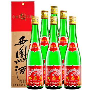 2012年产西凤酒55度绿瓶盒装长脖西凤高度收藏白酒500ml6瓶