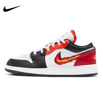 耐克（NIKE）2023秋季新款Air Jordan 1 Low AJ1女鞋黑红火焰复古篮球鞋FJ7222 FJ7222-101 36