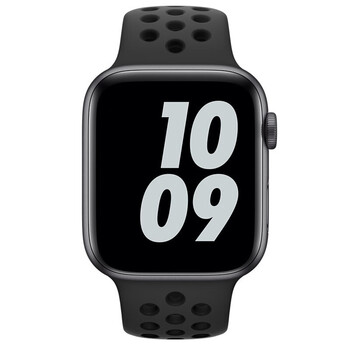 苹果手表表带运动硅胶iwatch表带applewatch76se543代男女煤黑配黑色