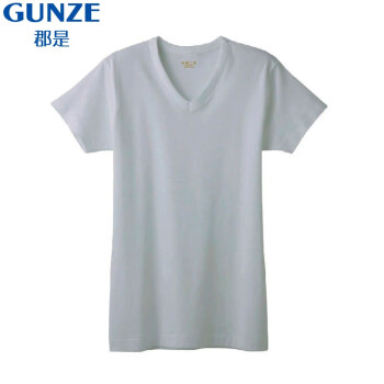 郡是（GUNZE） GUNZE郡是 男士V领短袖T恤纯棉打底衣贴身坎肩内衣汗衫 全棉V领-灰色NG M