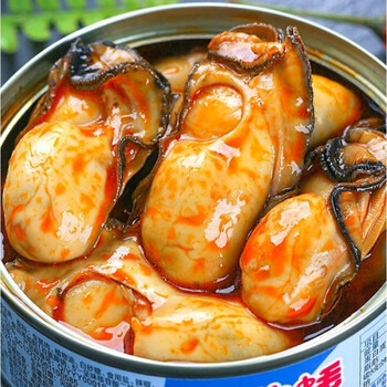 生蚝罐头即食小海鲜蒜蓉麻辣熟食罐装烤牡蛎肉特大海蛎子香辣生蚝2罐
