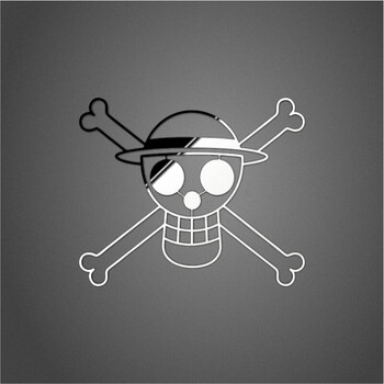 海贼王路飞艾斯动漫金属贴 手机电脑贴纸通用 a023海贼 骷髅头