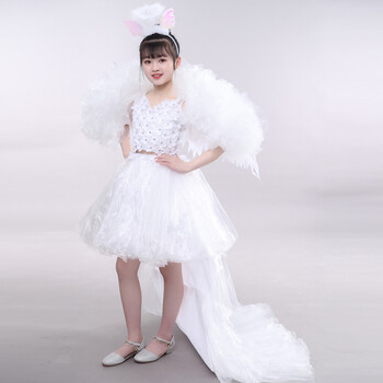 man儿童环保时装秀幼儿园女孩走秀演出衣服亲子手工自制diy材料天使