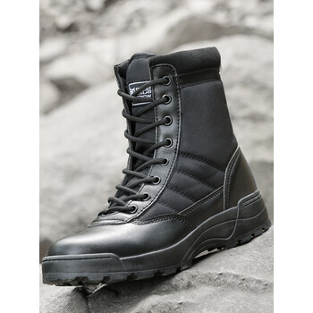 战地靴 网眼作战靴超轻战靴空降靴战术户外军迷鞋靴男秋冬 黑色swat