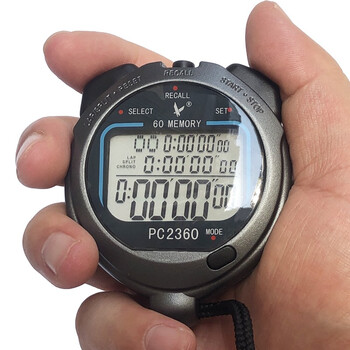 天福秒表计时器多功能码表裁判教练电子秒表闹钟带温度60道pc2360三排