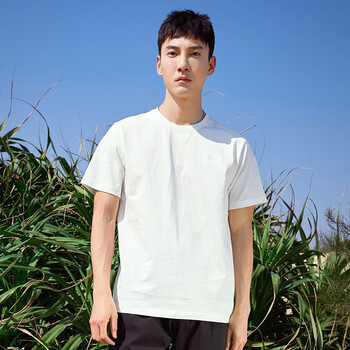 拓路者新款男士短袖t恤夏装百搭薄款休闲刺绣半袖夏季衣服白色m170