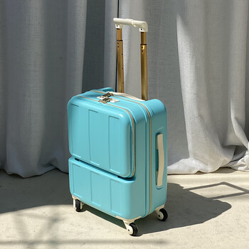 mkguitb高档品牌奢侈箱包前开口多功能行李箱女万向轮旅行箱男密码