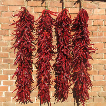 挂件天然辣椒串挂件农家乐火锅装饰辣椒影视道具挂饰手工编制红辣椒串