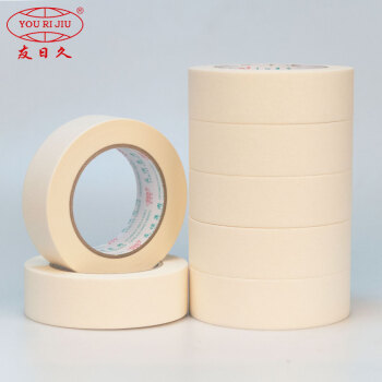 友日久 YOU RI JIU 宽25mm*50m*6卷 美纹纸胶带 可书写美纹纸 遮蔽分色胶带高粘装修家具喷漆遮蔽厂家批发