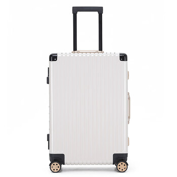 箱硬壳新款直角硬箱学生旅行箱24英寸拉杆箱行李箱铝框登机白色20寸